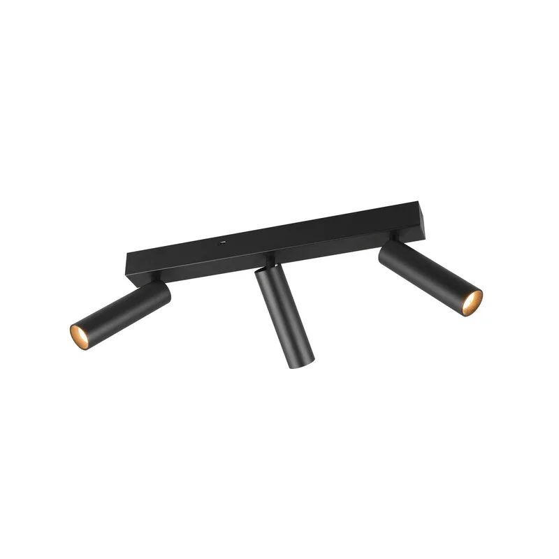 Ambala LED plafondspot, 3-lamps, zwart, metaal, CCT, dimbaar de Trio en Zwart mat – photo produit