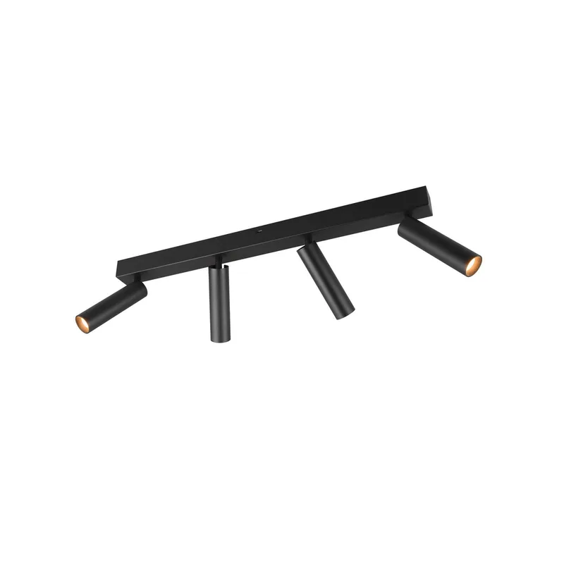 Ambala LED plafondspot, 4-lamps, zwart, metaal, CCT, dimbaar de Trio en Zwart mat – photo produit