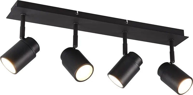 ANGELO - Spot - excl. 4x GU10 3 W - Plafondbevestiging - Badkamerverlichting de Trio en Zwart mat – photo produit