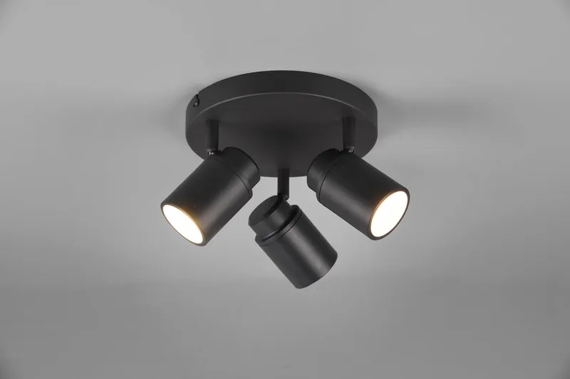ANGELO - Spots - excl. 3x GU10 · max. 5W - zonder lamp - Plafondmontage - IP44 by Trio in Zwart mat – product photo