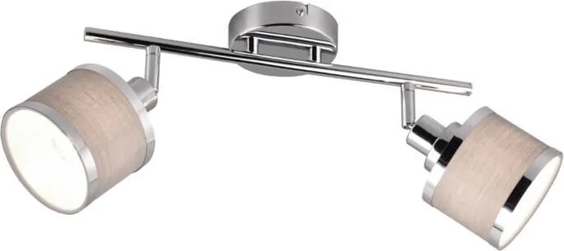 AROSA - Spot - excl. 2x E14 28W - Lampenkap grijs de Trio en Chrome – photo produit