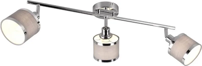 AROSA - Spot - excl. 3x E14 28W - Lampenkap grijs de Trio en Chrome – photo produit
