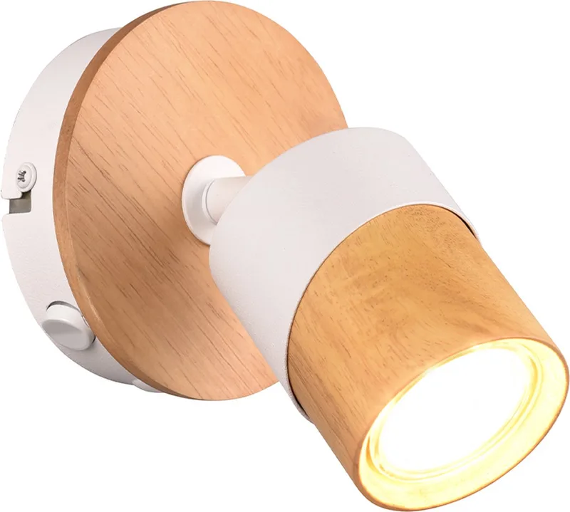 ARUNI - Spot - met wit - excl. 1x GU10 4,5W van Trio in Houtkleurig – productfoto