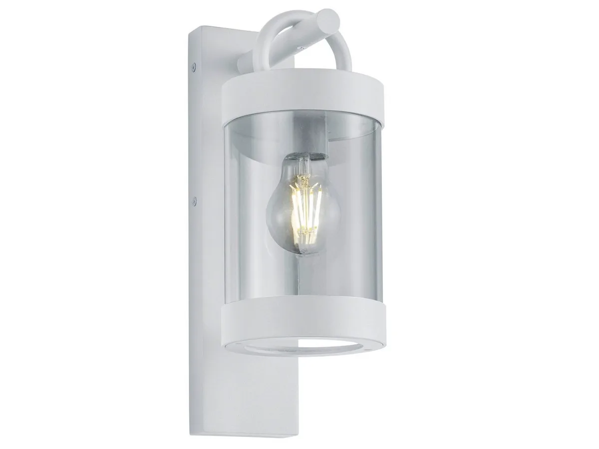 Außen-Wandleuchte Landhausstil Laterne hängend, Höhe 33cm, LED wechselbar, Warmweiß, Landhaus-Stil Wand Außenleuchte zur Fassadenbeleuchtung, inkl. E27 LED de Trio en Blanc – photo produit
