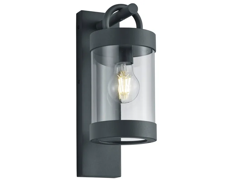 Außen-Wandleuchte Landhausstil Laterne hängend, Höhe 33cm, LED wechselbar, Warmweiß, Landhaus-Stil Wand Außenleuchte zur Fassadenbeleuchtung, inkl. E27 LED fra Trio i Sort – produktbillede
