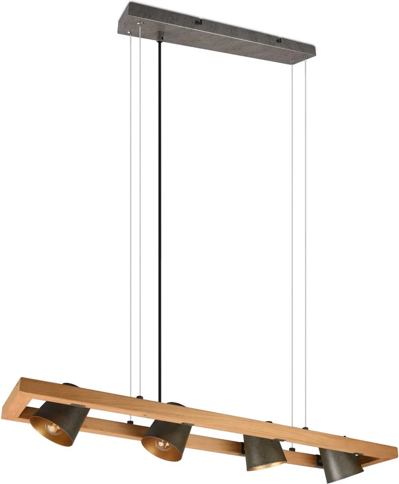 BELL - Hanglamp - excl. 4x E14 4 W - Plafondbevestiging - In hoogte verstelbaar fra Trio i Nikkel antiek – produktbillede