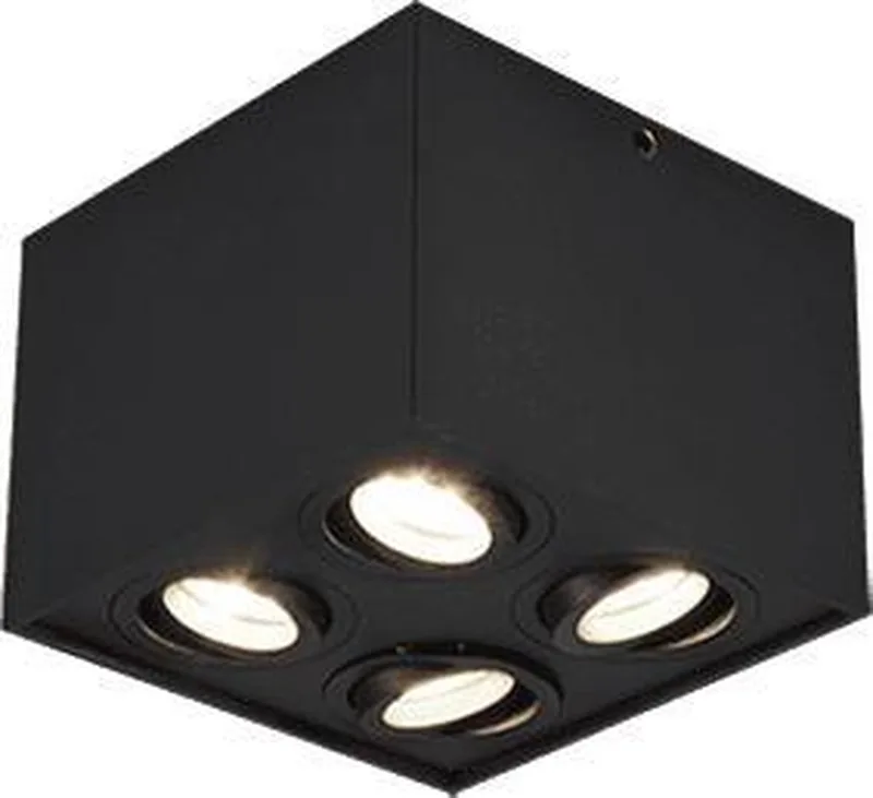BISCUIT - Plafonniere - Mat - GU10 - Binnenverlichting - Draaibaar von Trio in Schwarz – Produktfoto