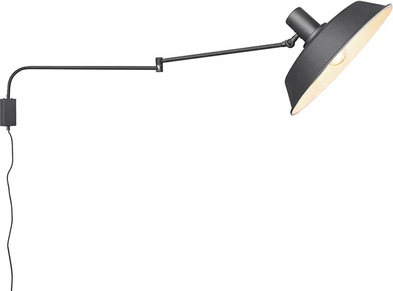 BOLDER - Wandlamp - mat - excl. 1x E27 4,9 W - Niet geschikt voor externe dimmer van Trio in Zwart – productfoto