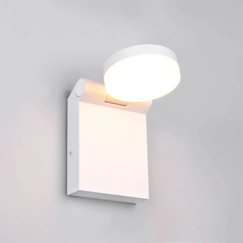 Buitenwandlamp Adour, mat wit, kantelbaar, CCT, IP44 de Trio en Wit mat – photo produit