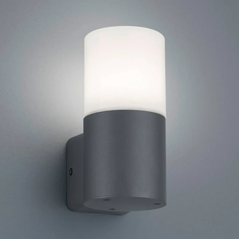 Buitenwandlamp Hoosic 1-lamp, antraciet de Trio en Anthracite, Blanc – photo produit