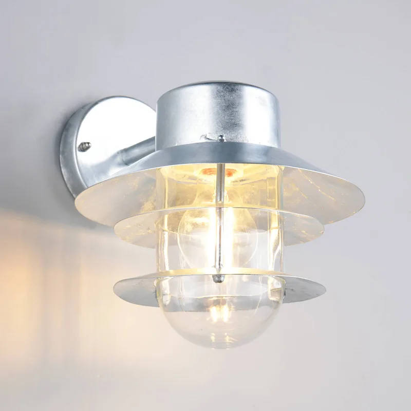 Buitenwandlamp Ruvuuma zinkkleurig Ø 22 cm naar beneden gericht de Trio en Zink, Helder – photo produit