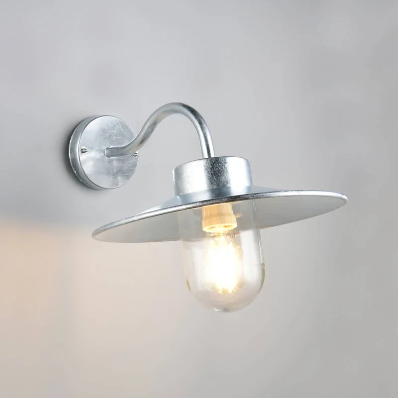 Buitenwandlamp Tana, zinkkleurig, uitsteek 41 cm Metaal IP44 von Trio in Zink, Helder – Produktfoto