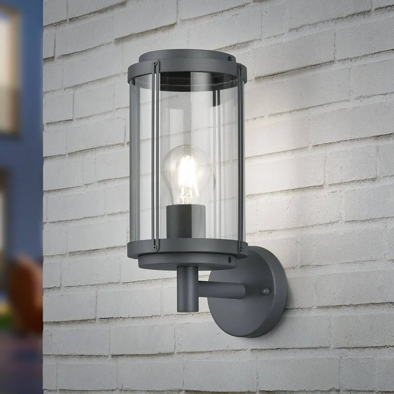 Buitenwandlamp TANARO, hoogte 33 cm, metaal, IP44 de Trio en Anthracite – photo produit