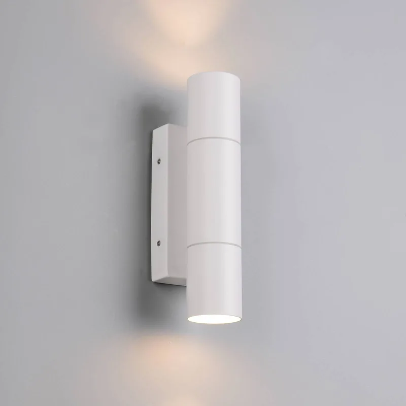 Buitenwandlamp Yamuna, mat wit, hoogte 23 cm, metaal, IP65 von Trio in Wit mat – Produktfoto
