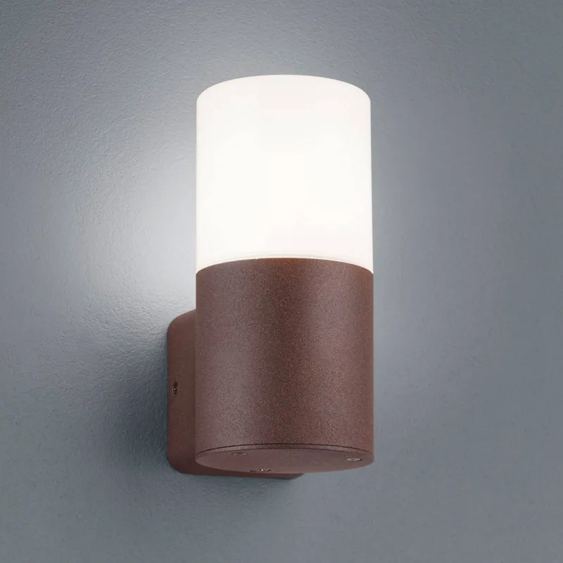 Buitenwandlicht Hoosic 1-lamps de Trio en Roestbruin, Blanc – photo produit