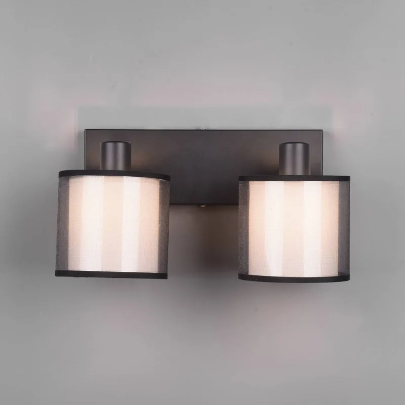 Burton plafondspot, langwerpig, 2-lamps de Trio en Matzwart, Blanc, Rookgrijs – photo produit