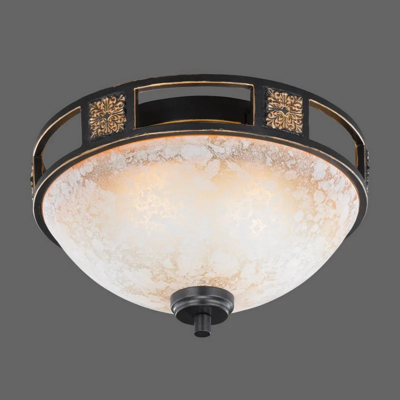 Leuchten 608100224 Plafonnier de Couleur rouille\, Verre Albâtre Champagne de Trio en Albast crème, Roestkleurig – photo produit