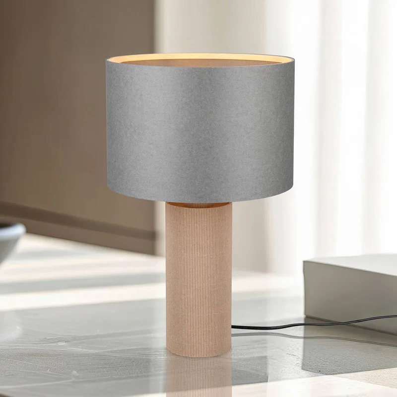 Canio tafellamp, hoogte 48 cm, grijs/bruin, karton, 1 x E14 by Trio in Grey, Brown – product photo