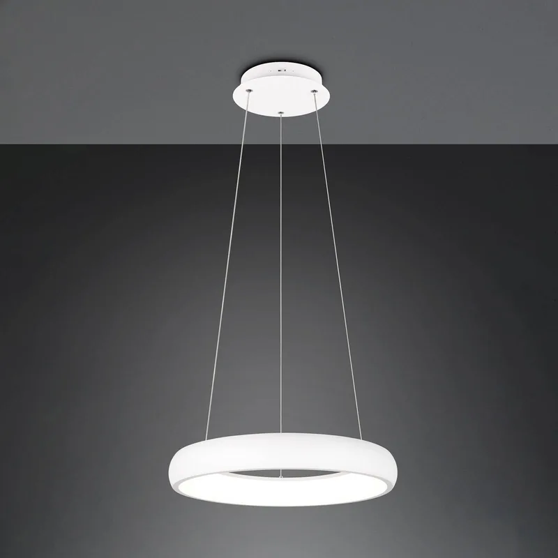 Cardona hanglamp, Ø 46,5 cm, wit, CCT, metaal de Trio en Wit mat – photo produit