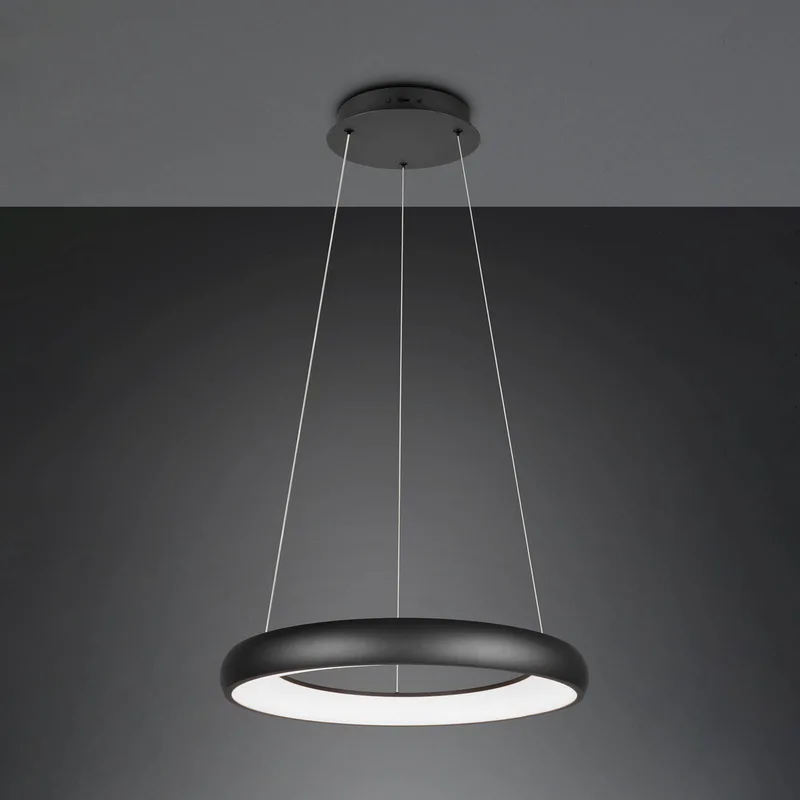 Cardona hanglamp, Ø 62 cm, zwart, CCT, metaal von Trio in Zwart mat – Produktfoto