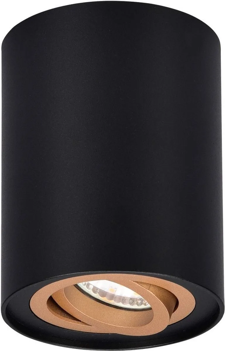 COOKIE - Plafondlamp - excl. 1x GU10 4,9 W - Zwenkbaar - Plafondbevestiging de Trio en Zwart-goud – photo produit
