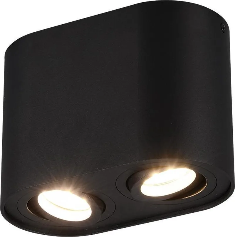 COOKIE - Plafondlamp - excl. 2x GU10 4,9 W - Verlichting omhoog en omlaag - Niet dimbaar fra Trio i Zwart mat – produktbillede