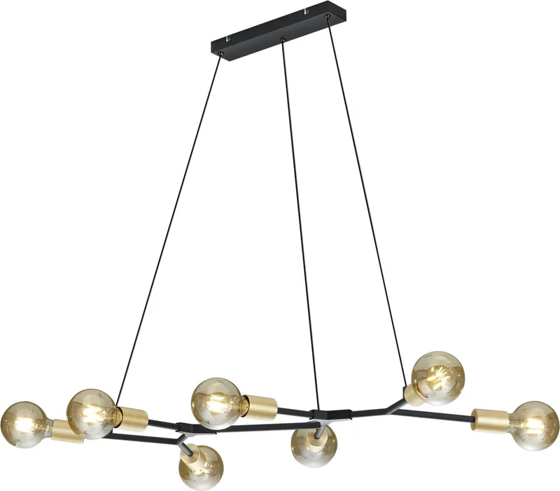 CROSS - Hanglamp - mat - excl. 7x E27 28W van Trio in Zwart – productfoto
