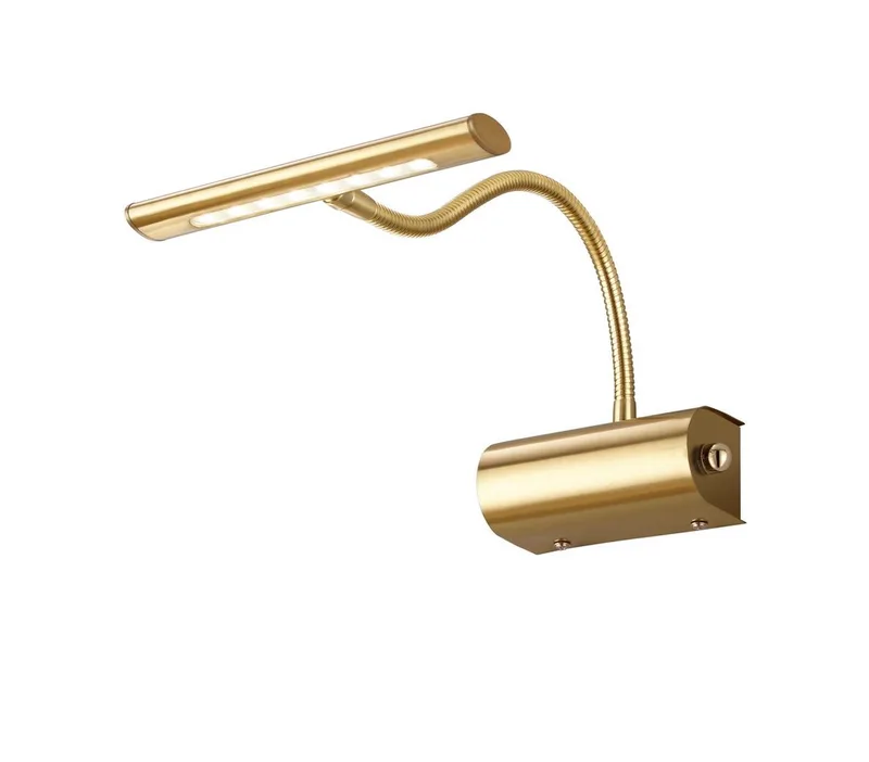 CURTIS - Wandlamp - incl. 1x SMD 4 W - Geintegreerde dimmer - Flexibel - Wandmontage - Niet geschikt voor externe dimmer de Trio en Messing mat – photo produit