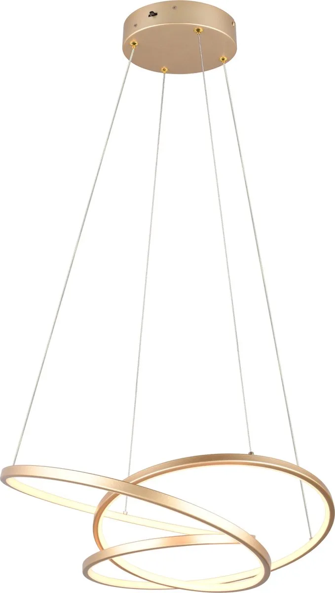 DARVIN - Hanglamp - incl. 1x SMD 34 W - Instelbare lichtkleur - Dimbaar met schakelaar - Plafondbevestiging - Niet geschikt voor externe dimmer - In hoogte verstelbaar - DIP - Schakelaar de Trio en Or – photo produit