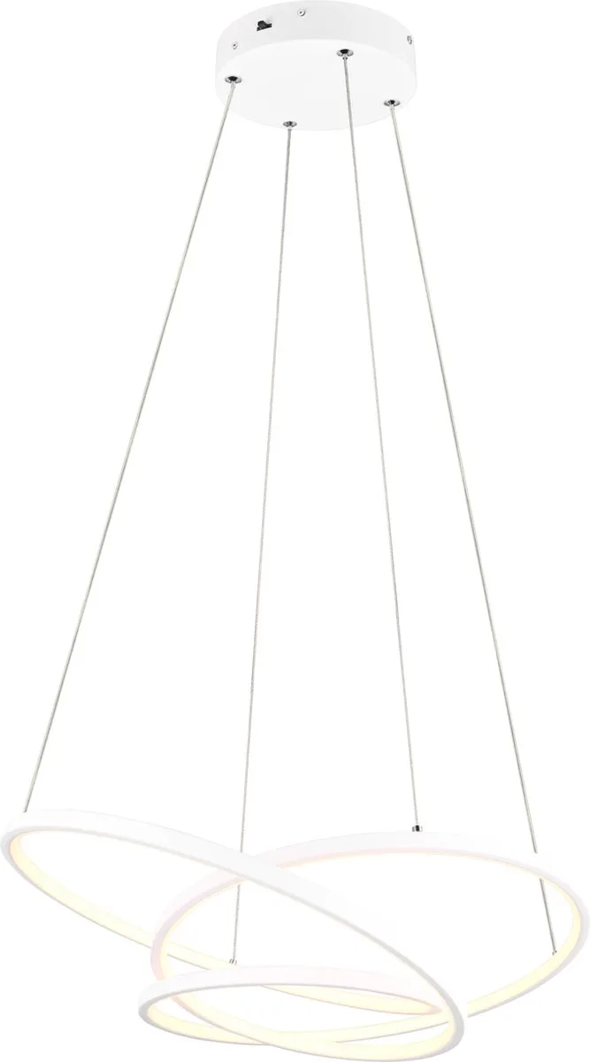 DARVIN - Hanglamp - incl. 1x SMD 34 W - Instelbare lichtkleur - Dimbaar met schakelaar - Plafondbevestiging - Niet geschikt voor externe dimmer - In hoogte verstelbaar - DIP - Schakelaar de Trio en Wit mat – photo produit