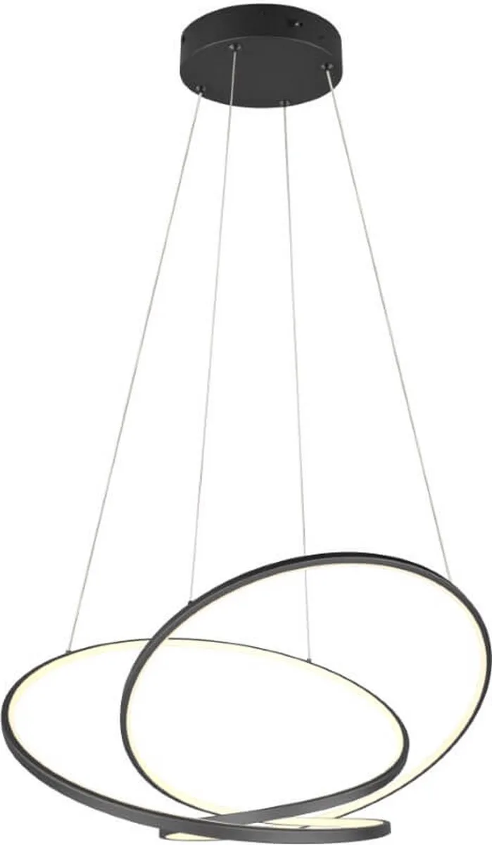 DARVIN - Hanglamp - incl. 1x SMD 52 W - Dimbaar met schakelaar - Plafondbevestiging - Niet geschikt voor externe dimmer - In hoogte verstelbaar - DIP - Schakelaar från Trio i Zwart mat – produktbild
