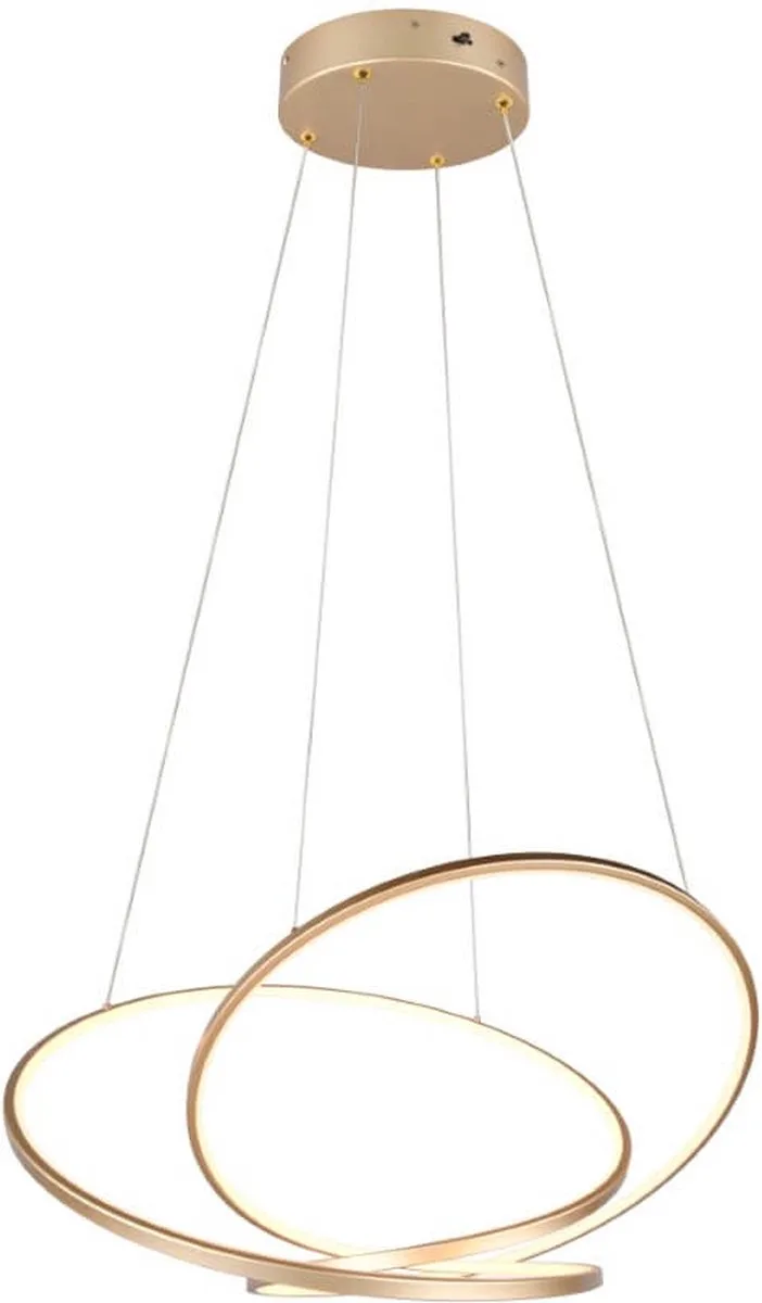 DARVIN - Hanglamp - incl. 1x SMD 52 W - Instelbare lichtkleur - Dimbaar met schakelaar - Plafondbevestiging - Niet geschikt voor externe dimmer - In hoogte verstelbaar - DIP - Schakelaar fra Trio i Guld – produktbillede