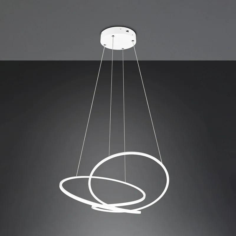 Darvin hanglamp, lengte 84 cm, mat wit, metaal, CCT fra Trio i Wit mat – produktbillede