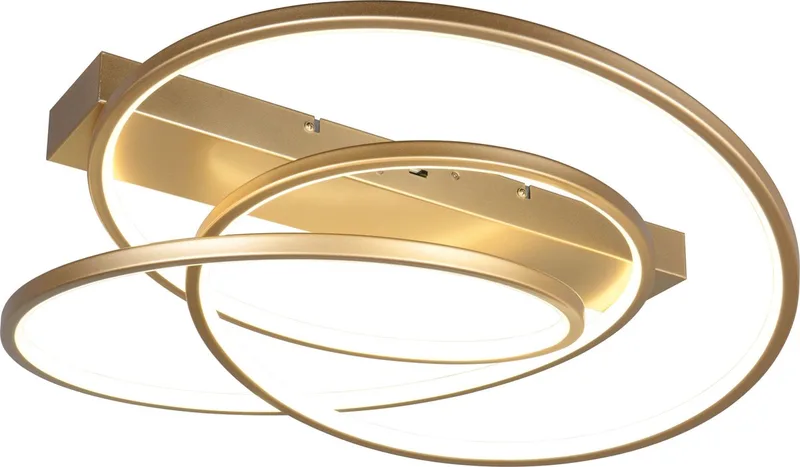 DARVIN - Plafondlamp - Zwart mat - incl. 1x SMD 34 W - Instelbare lichtkleur - Dimbaar met schakelaar - Plafondbevestiging - Niet geschikt voor externe dimmer - DIP - Schakelaar van Trio in Goud – productfoto