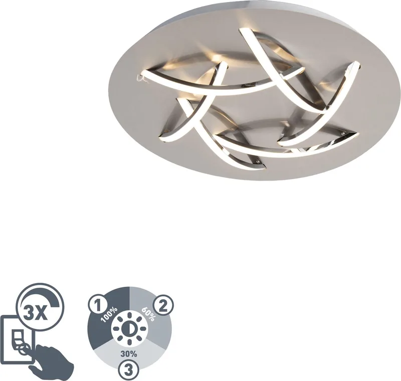 delphina - Plafondlamp - 6 lichts - Ø 450 mm - Staal de Trio en Gris – photo produit