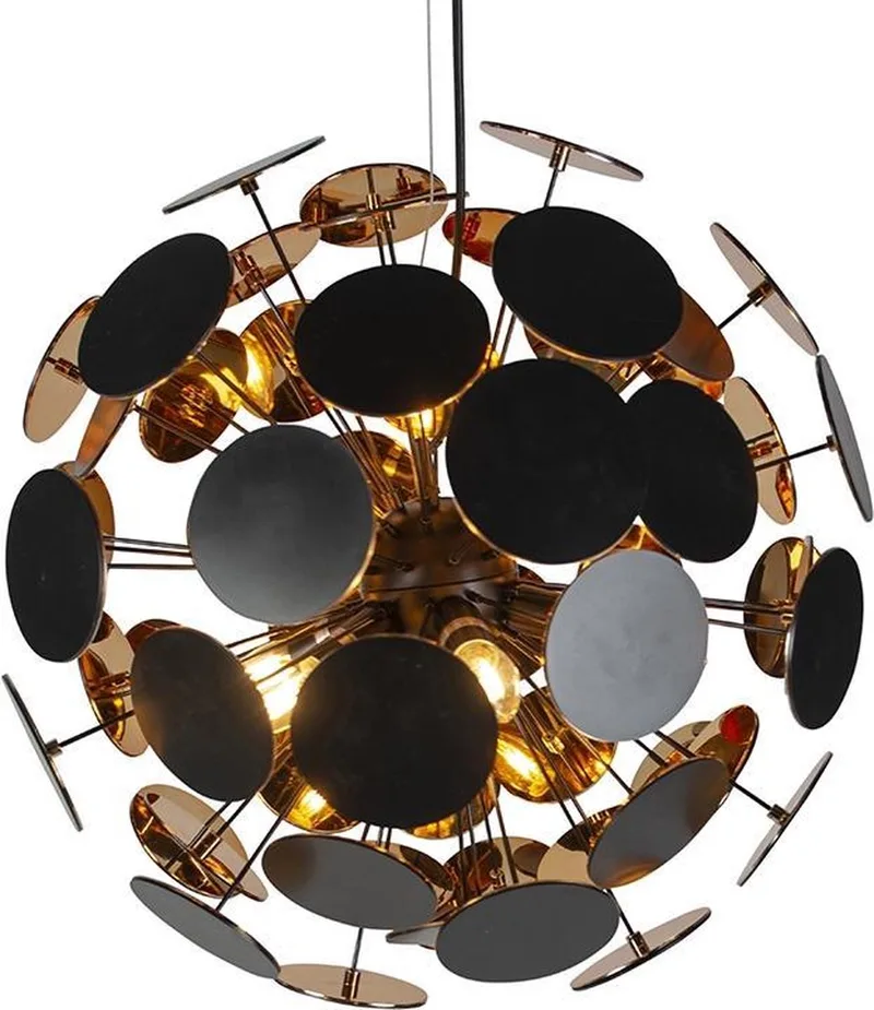 DISCALGO - Hanglamp - excl. 6x E14 4 W - Plafondbevestiging - In hoogte verstelbaar von Trio in Zwart mat – Produktfoto