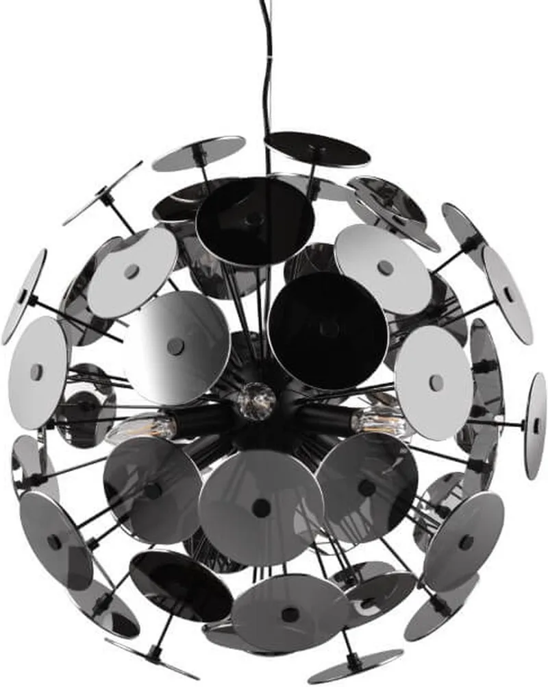 DISCALGO - Hanglamp - Plexi in Rookkleur - excl. 6x E14 4W de Trio en Zwart mat – photo produit