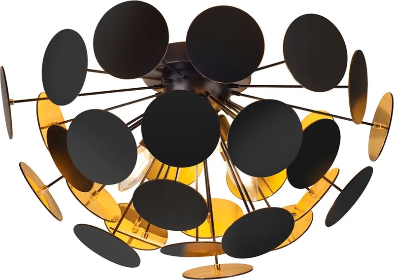 DISCALGO - Plafondlamp - excl. 3x E14 4 W - Plafondbevestiging de Trio en Zwart mat – photo produit