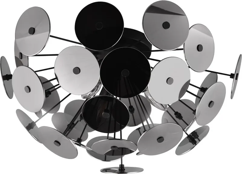 DISCALGO - Plafondlamp - Plexi in Rookkleur - excl. 3x E14 2W von Trio in Zwart mat – Produktfoto