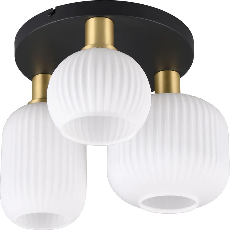 DIVA - Plafondlamp - excl. 3x E27 8,5 W - Plafondbevestiging by Trio in Messing mat – product photo