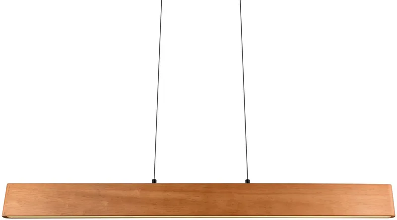 EDGEWOOD - Hanglamp - incl. 1x SMD 27 W - Sensor dimmer - 4-stappen TOUCH - Traploos instelbare lichtkleur - Verlichting omhoog en omlaag - Plafondbevestiging - Geheugenfunctie - Traploos in hoogte verstelbaar - FSC-certificaat de Trio en Houtkleurig – photo produit
