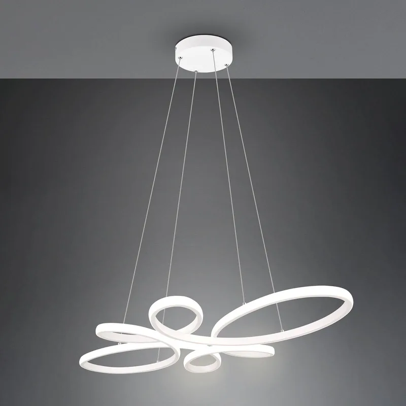 Fly LED hanglamp, mat wit, 4.000 K, 83 cm x 45 cm från Trio i Wit mat – produktbild