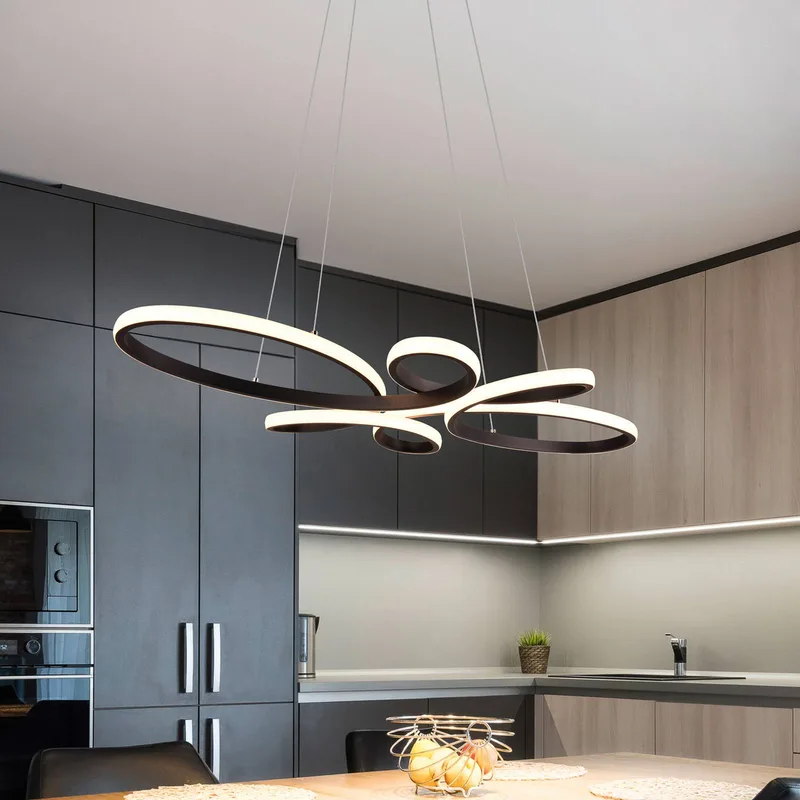 Fly LED hanglamp, mat zwart, 3.000 K, 83 cm x 45 cm de Trio en Matzwart, Blanc – photo produit