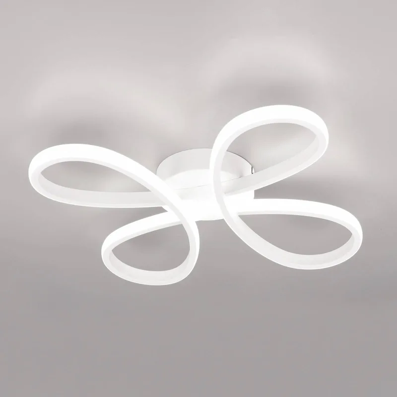 Fly LED plafondlamp, mat wit, 4.000 K, 40 cm x 40 cm de Trio en Wit mat – photo produit