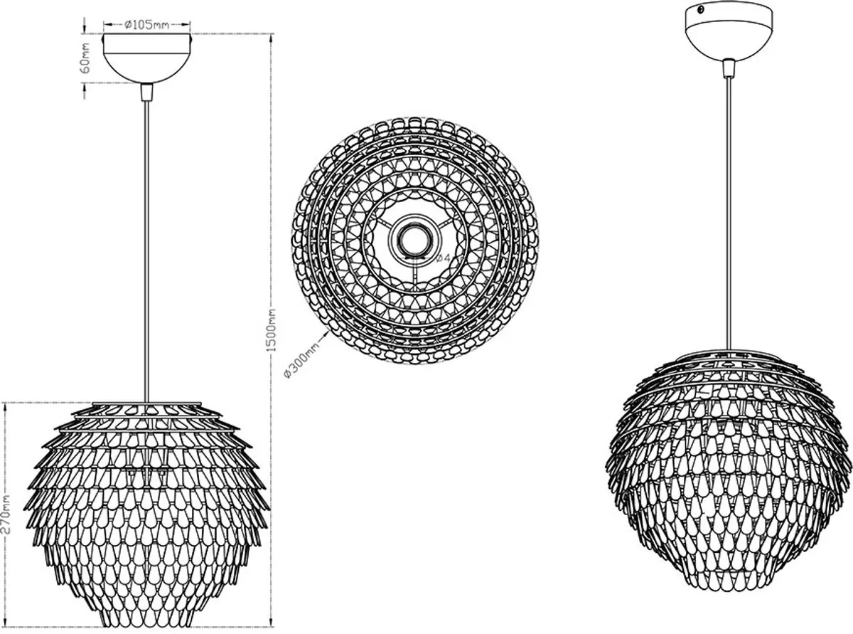 GLOBAL - hanglamp - zonder lichtbron -chroom fra Trio i Met chroom – produktbillede