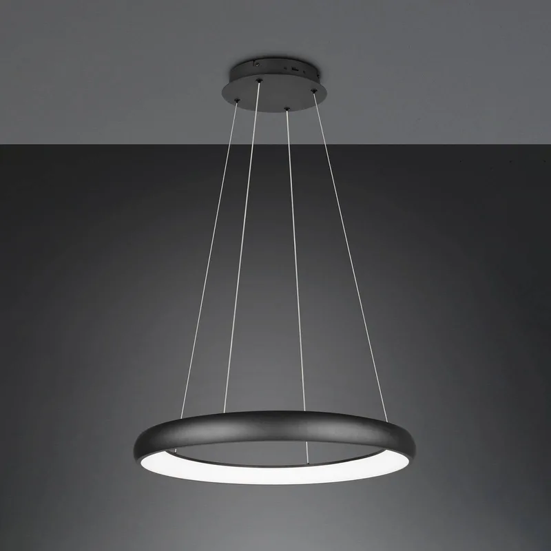 Hanglamp Cardona, Ø 75 cm, zwart, CCT, metaal fra Trio i Zwart mat – produktbillede