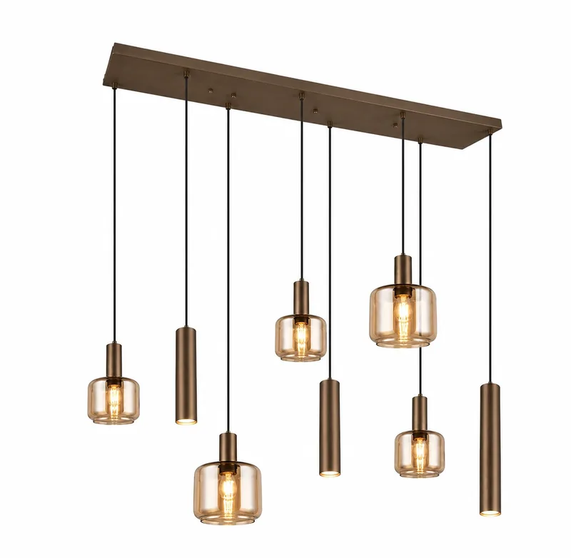 Hanglamp Mataro 8 lichts L 118 cm brons goud von Trio – Produktfoto
