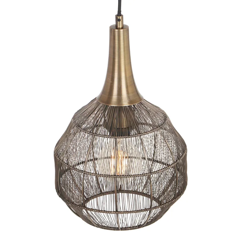 Hanglamp Soraya, Ø 26 cm, metaal, bolvormig von Trio in Antiek messing – Produktfoto