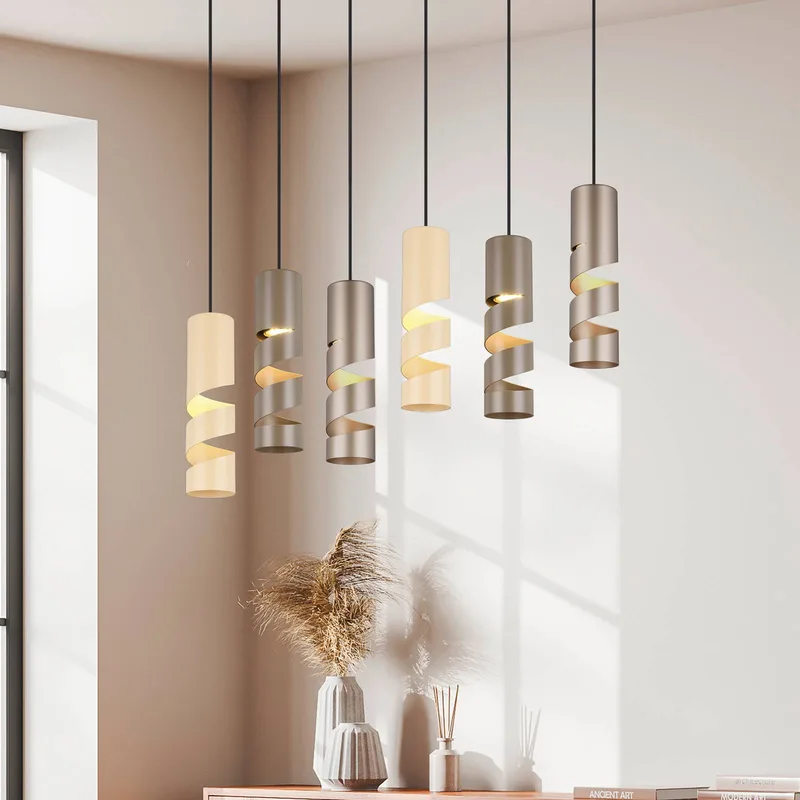Hanglamp Stream meerkleurig lengte 100 cm 6-lamps metaal GU10 van Trio in Meerkleurig, Zwart – productfoto