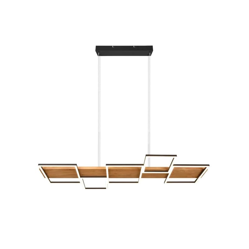 Harper LED hanglamp, 115 cm x 44,5 cm von Trio in Braun, Zwart mat – Produktfoto